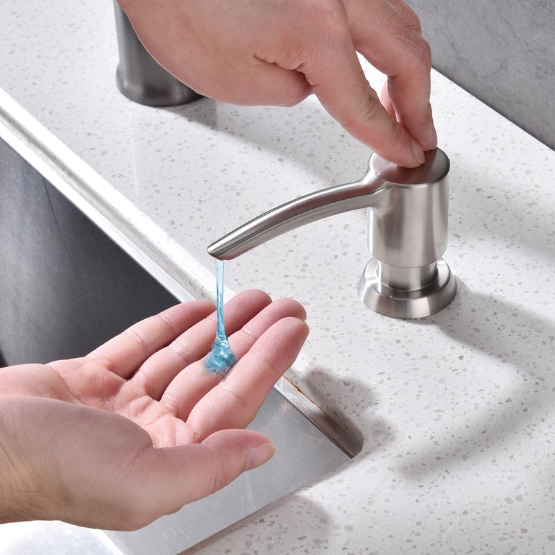 Brushed Nickel Soap Dispenser for Kitchen Sink, Built in Sink