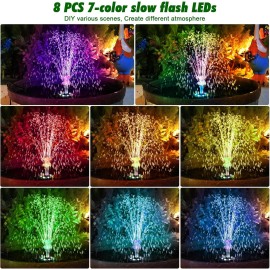 AISITIN Rechargeable Solar Fountain - 4400mAh, 10W Panel with Multiple Spray Patterns