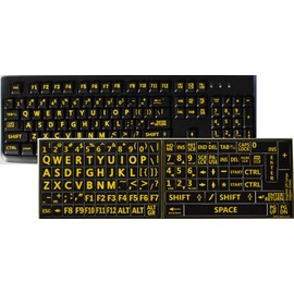 Online-Welcome English US Large Lettering Black-Yellow Contrast Colors Keyboard Stickers EXELLENT for Low Vision