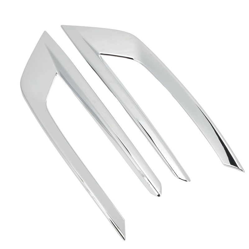 2PCS Front Fog Light Trim Silver Decoration Anti Fading Exterior
