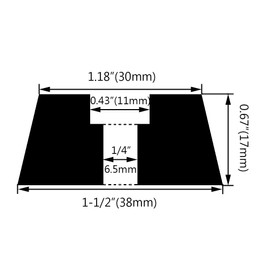 Alamic Round Rubber Feet 0.67" H x 1.5" W Cutting Board Feet Non Slip Bumper with Stainless Steel Screws - 12 Pack