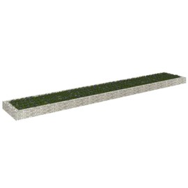 GeoHome Garden Gabion Raised Bed | Outdoor Patio Gabion Planter | Backyard Yard Metal Gabion Basket Box for Vegetables Flowers Plants | Silver Galvanized Steel 236.2" x 39.4" x 7.9"