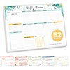 Decorably Weekly Planner Pad Landscape - 52 Easy Tear-Off Weekly