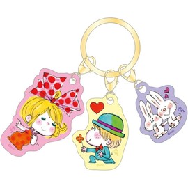 Tees Factory MA-5546471RI Ado Mizomori 3 Charm Key Holder, Ribbon, H2.0 x W 1.3 x D 0.1 inches (52 x 34 x 3 mm)