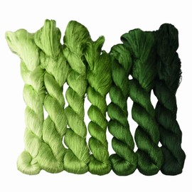 MINGGUXIUYI Natural 100% Silk Thread Handmade Embroidery Thread Floss 770 Metres 7 Colors (04)