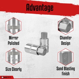 WETT WETT 32pcs Master Hex Bit Socket Set, Allen Socket Set, 1/4', 3/8', 1/2' Hex Drive Sockets, SAE and Metric, 5/64 Inch to 3/4 Inch and 2mm to 19mm, S2 Steel & Cr-V Steel
