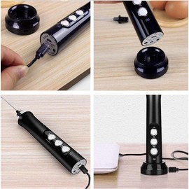 Coffee Tea Chai Latte Foam Maker Mini Cream Frother Handheld Black Duo Whisk Set Egg Mixer and Milk Frother