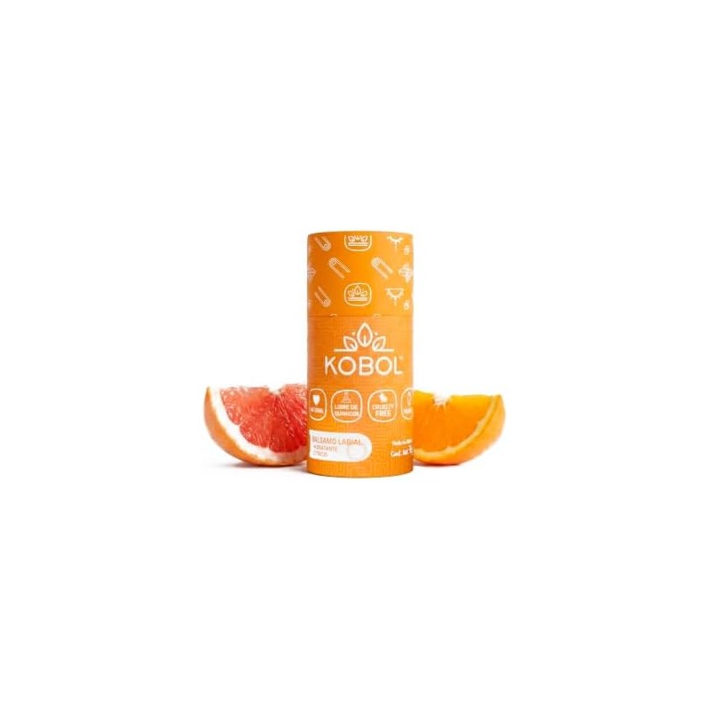 KOBOL Bálsamo Labial Cítrico Vegano Push Up Hidratación Natural