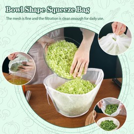 6 PCS Organic Cotton Cheesecloth Bags - Reusable Straining Bags for Nut Milk, Soy Milk, Dumpling Fillings,Nut Milk Bag Reusable for Straining Oat Milk, Almond Milk, Cheese making, Celery Juice Nut Bag