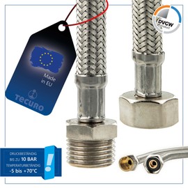 Reinforced Hose DN 13-1/2 ÜWM x 1/2 Male x 2000 mm, DVGW W270, KTW-A