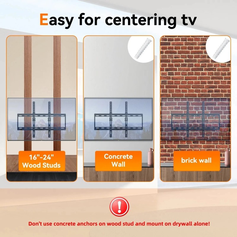 Flat TV Wall Mount Bracket 20° Tilt Swivel For 32"37"42"47"50