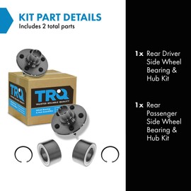 TRQ 2 Piece Rear Wheel Bearing & Hub Kit Set Compatible with 2002-2010 Ford Explorer 2002-2003 Explorer Sport 2007-2010 Explorer Sport Trac 2003-2005 Lincoln Aviator Mercury Mountaineer
