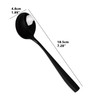 Dehouse 16-Piece Black Soup Spoons - Round Spoon, 7.3 Inch