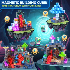 Coodoo Magnetic Blocks Mine Magnet World Kids Toys, Magnetic Building Blocks STEM Outdoor Toys for 3-5 5-7 4-8 Years Old Boys & Girls, Sensory Kids Games and Birthday Gifts for Age 3+ Years Old