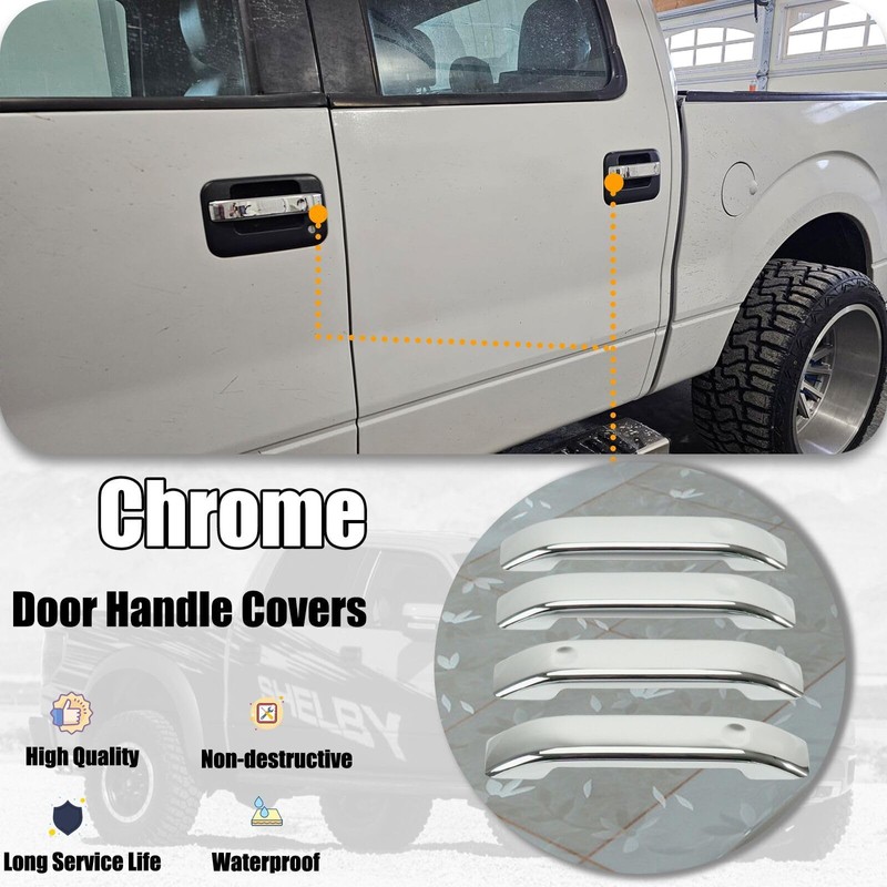 AUCERAMIC Chrome Door Handle Cover Fit for 2004-2014 Ford F150