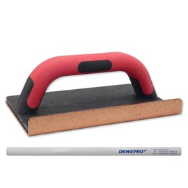 DEWEPRO Carbide Sanding Board Made of Tungsten Carbide with Angled Side and 2-Component Handle - Grit K60 - Suitable for Roughing Masonry etc. - Includes 1 x DEWEPRO Pencil
