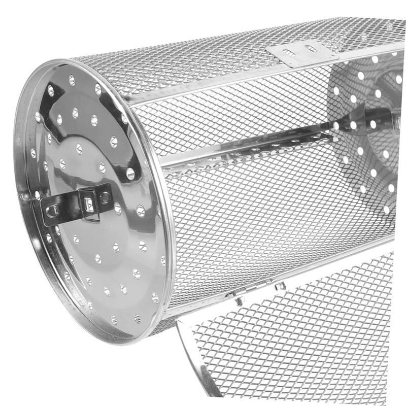 GRIRIW Grill Roaster Drum Rotisserie Basket Rotating Stainless Steel Oven