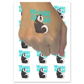 Dramatic Siberian Husky Dog Screaming Howling Temporary Tattoo Water Resistant Fake Body Art Set Collection - 15 2" Tattoos (1 Sheet)