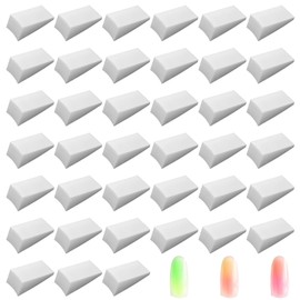 40Pcs 2 Inch Triangle Ombre Nail Sponge, Soft Nail Art Sponge for Ombre, Wet and Dry Triangle Make Up Sponges, for Foundation Blush Eye Shadow and Color Fade Manicure DIY Nails Art Tools (White)