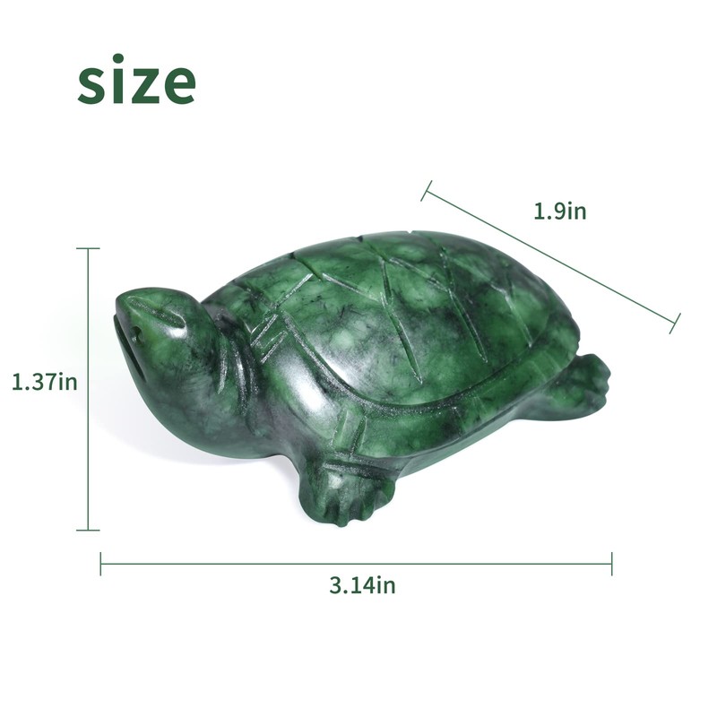 Jade Turtle Statue Natural Jade Gemstone Cute Animal Sculpture for