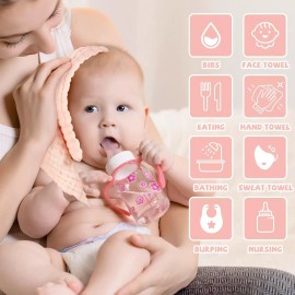 Mukin Baby Washcloths and Burp Cloths, Soft Absorbent Towels for Newborns, 6 Pack