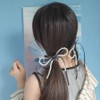 PLwelth Pearl Bow Hair Clips for Women Girls Elegant Cute