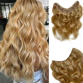 Curly Clip In Hair Extensions Real Human Hai,Long Body Wave One Piece Clip ins 100G Hair Extensions for Full Head Highlightes Brown Double Weft Remy Hair Clip in Extensions for Women 22"