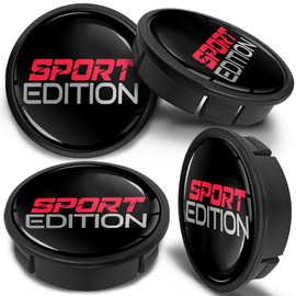 SkinoEu 4 x 60mm ABS Car Alloy Wheel Centre Universal Rims Hub Center Caps Auto Tuning Logo Emblem Sport Edition Black Silver Red CX 26