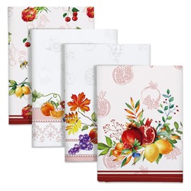 Arquiel Spring Summer Fruit Kitchen Towel 100% Cotton Quick Dry Dish Towels 20 x 27.5inch, Dishcloth Tea Towels for Housewarming Gifts Dining, Home, Wedding, Banquet, Decoration (Set of 4)
