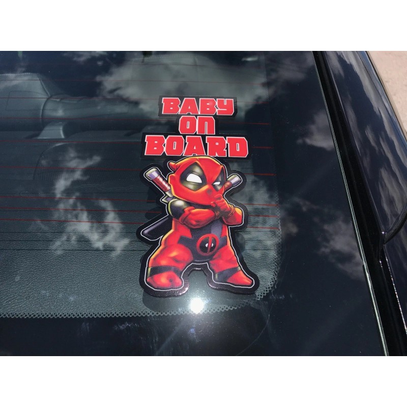Avery Hi-Performance Baby On Board Deadpool Decal Sticker, Baby Deadpool