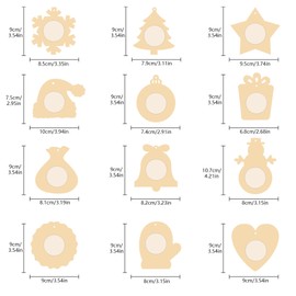 Dmnnlp Pack of 12 Christmas Wooden Picture Frames Craft Set, Snowflake Stars Craft for Painting, Christmas Wooden Photo Frame, Creative Sets, Gift for Christmas Girls, Boys
