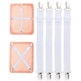 Acual Bed Sheet Clips, 4PCS 60 cm-250 cm Adjustable Bed Sheet Grippers