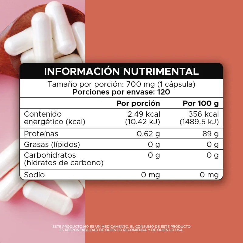 Pacalli Colgeno Hidrolizado 120 Cpsulas 700 Mg Sin Sabor