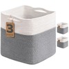 INDRESSME 11x11 Cube Storage Bins, 3-Pack Rope Woven Basket for