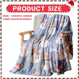 Christmas Throw Blanket,Glow In The Dark Blanket,Xmas Throw Blankets for Boys Girls Kids,Winter Plush Warm Throw Blanket,Soft Flannel Fleece Blanket for Bed Living Room Sofa Chair 130x150cm (MIX B)