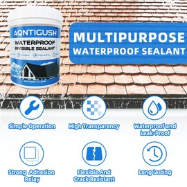 21 OZ (600g) AQNTIGUSH Invisible Waterproof Agent, Waterproof Insulating Sealant, Transparent Waterproof Coating, Waterproof Anti-Leakage Agent, Transparent Repairing Leak Waterproof Adhesive