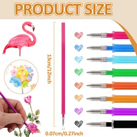 Erasable Refills Pack of 24 Colourful - Refills 0.7 mm Compatible with Legami Gel Pens - 8 Colours of 3 Pieces - Length 13 cm - Coloured Leads Set for School Office Gift