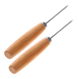 CIYODO 2pcs Ice for Breaking Ice Tool Hotel Bar Ice Picks Wood Handle and Stainless Steel Constructi