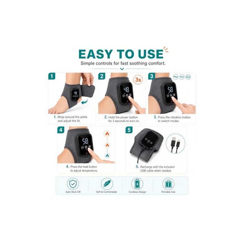 ZYNERY 3 in 1 Foot Massager Ankle Massager for Pain