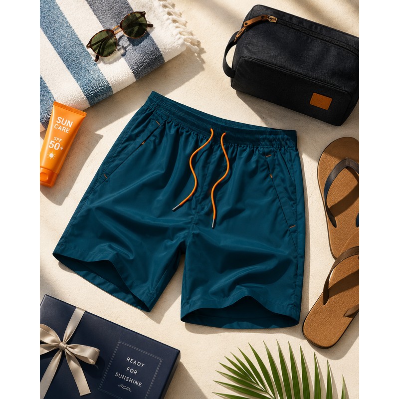 Men’s Double-Layer Swim Trunks for Beach & Pool – Quick-Dry