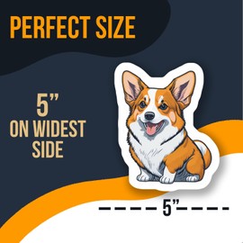 Cute Corgi Dog Sticker - Vinyl Corgi Decal - Adorable Pet Decor - Laptop Sticker - Water Bottle Decal - Animal Lover Gift - Dog Lovers Decal - AAS0586