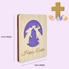 Della Stella Wooden Easter Bunny Card with Stand,Happy Easter Cards