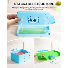 ARTDOT 30 Pieces Stackable Diamond Painting Ships, Interlocking Tray as Diamond Painting Accessories for Diamond Painting Pictures Adults, Blue