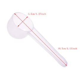 ONLYKXY 10pcs Clear Long Handle Plastic Measuring Spoons Coffee Protein Milk Powder Scoops Spoon Kitchen Tools (10g)