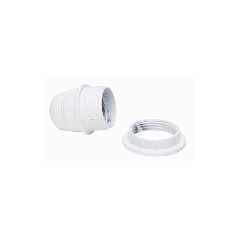 Kopp 212413045 Insulating Socket E27 with Umbrella Support Ring, White,