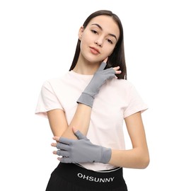 OHRAIN Anti-UV Gloves Sun Protection UPF 50+ Summer Touchscreen Gloves Golf Driving Hiking Dark Grey