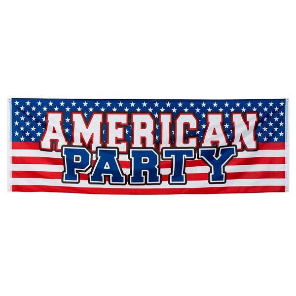 Boland 44953 - Bannière USA, taille 74 x 220 cm, décoration, guirlande, fête américaine, Stars and Stripes, fête à thème, fête à thème