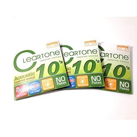 Cleartone 7410 Ultra Light Phosphor Bronze Acoustic Guitar Strings 10-47 3-Pack w/Bonus RIS Picks (x3)
