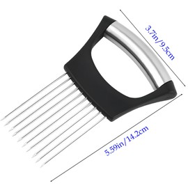 2 Piece Manual Onion Slicer with Onion Holder - Efficient Cutting of Onions and Potatoes, Perfect Bread Slicer for Kitchen FHISKUNYU