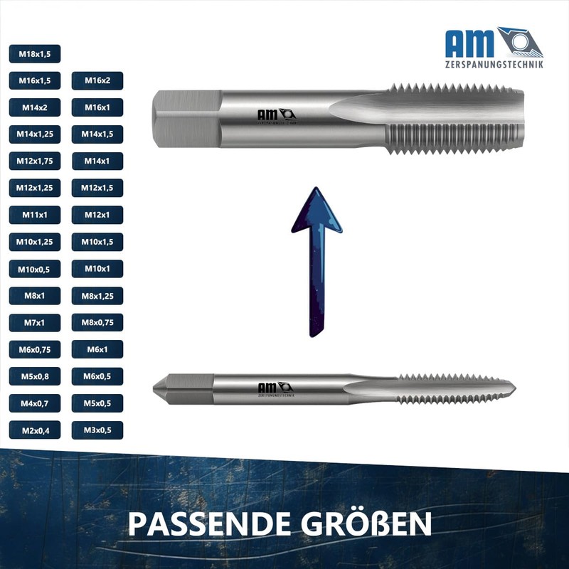 AM-Zerspanungstechnik Tap and Die Set M8 x 1 | Taper